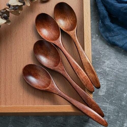 Solid Wood Tableware Spoon Anti-scald Tea Coffee Stirring Spoons