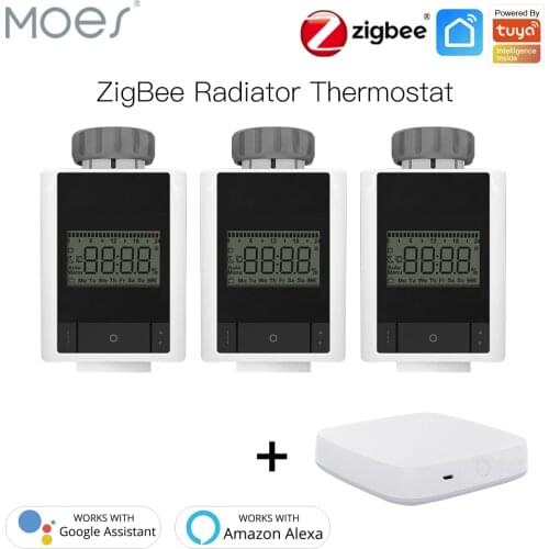 Tuya ZigBee 3.0 Smart Thermostatic Radiator Valve Home Thermostat Heater TRV Voice Control with Alexa Google home Smart Life