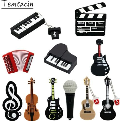 Guitar usb flash drive 4GB 8GB 16GB 32 GB Pendrive 64GB 32 128 256 gb Pen drive usb2.0 key Musical instrument Lanyard USB stick