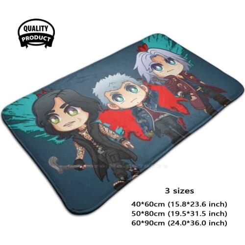V Comfortable Door Mat Rug Carpet Foot Pad 5 Dante Nero V Vergil Sparda Yamato Lady Trish Ni Eogame Net Blue Fanart Fan