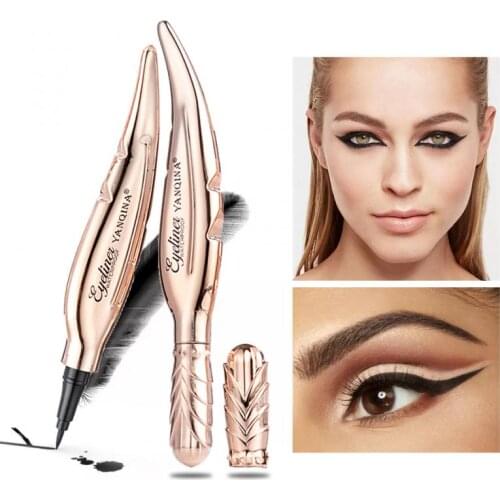 Waterproof Fast Dry Eyeliner Liquid Feather Black Matte Eye Liner Pen Pencil Makeup Beauty Cosmetic Tool TSLM1