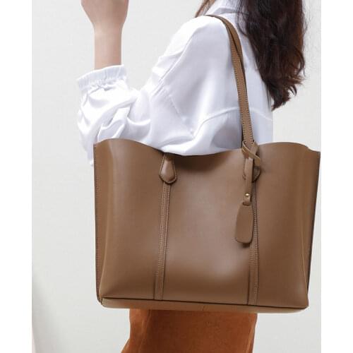 Fashion Top Quality Genuine Leather Shoulder Bag for Women Handbag Natural Leather Female Commuting Causal Tote Large 2021 New