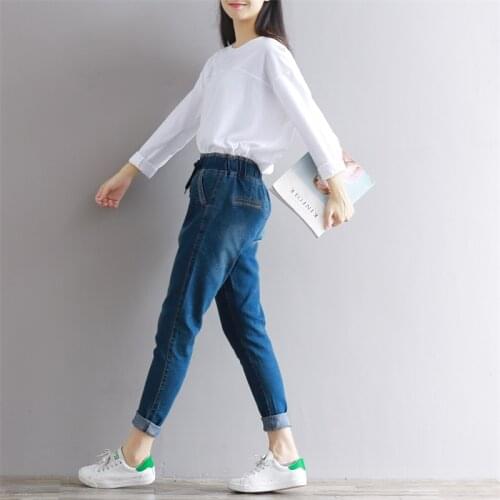 2020 Boyfriend Jeans Harem Pants Women Trousers Casual Plus Size Loose Fit Vintage Denim Pants High Waist Jeans Women Vaqueros