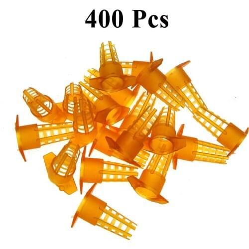 400PCS Wholesale Beekeeping Bee Queen Cage Protective Cover Larva Rearing Plastic Honeycomb Cages Cell Protection Cap Supplies