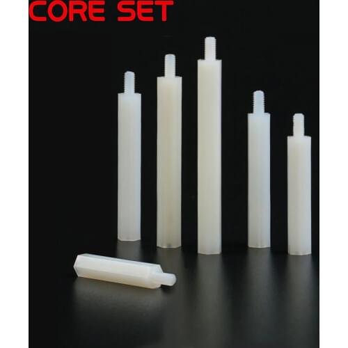 50pcs M3+6mm Spacing Screw White For PCB/Computer Motherboard Hexagonal Nylon Standoff Spacers
