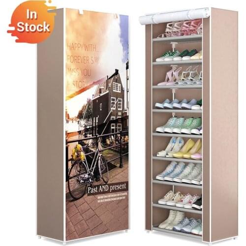 9-Layer Nonwoven Shoe Rack Combination Storage Shoes Boots Closet Easy Assembly Shoes Stand Holder Space-Saving Shoe Organizer