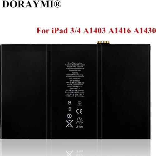 DORAYMI 11560mAh A1389 iPad3 iPad4 Tablet Battery for iPad 3 4 A1403 A1416 A1430 A1433 A1459 A1460 Replacement Bateria