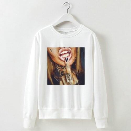 White Sweatshirt Women Red Black Autumn Winter Clothes 2021 Long Sleeve Characters Sweetshirt Hiver Femme Ropa Juvenil Mujer