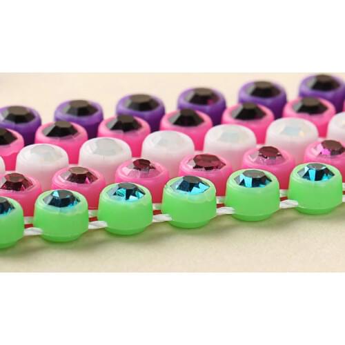 Beading Supplier Plastic rhinestone crystal banding Factory Plastic cup Rhinestone 10 yards/lot ss8