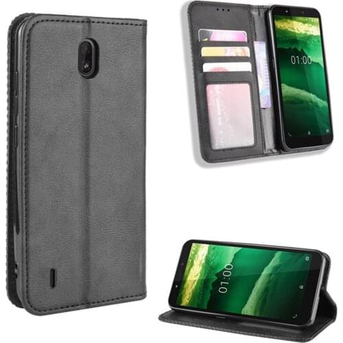For Nokia C1 Case Luxury Flip PU Leather Wallet Magnetic Adsorption Case For Nokia C1 Plus NokiaC1 Protective Phone Bag