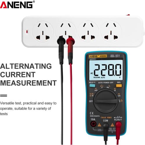 ANENG AN8002 Digital Multimeter 6000 Counts Backlight AC/DC Ammeter Voltmeter Ohm Alligator Clip Jumper Wire Test Lead