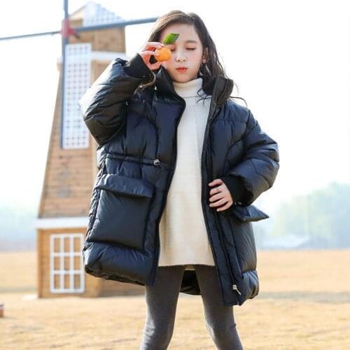 2 Colors Kids Girl Winter Cotton Parkas For 6 8 10 12 13Years Warm Girls Jackets Outwear Casual Soft Toddler Girl Winter Coat