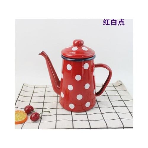 Enamel pot, enamel coffee pot, thickened enamel teapot. Volume: 1.0L