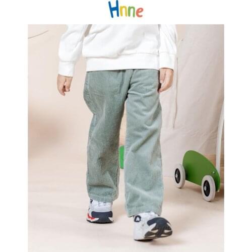 Hnne 2021 Spring Winter New Corduroy Pants Kids Warm Unisex Boys Girls Trousers 100% Cotton Quality Childrens Clothing HJ151276
