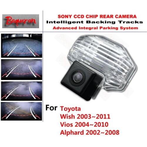 For Toyota Wish 03~11 Vios 04~10 Alphard 02~08 CCD Car Backup Parking Camera Intelligent Tracks Dynamic Guidance Rear ViewCamera