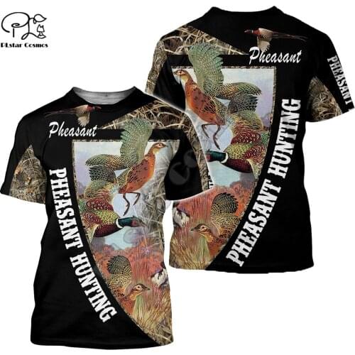 PLstar Cosmos Camo Animal Hunter Dog Pheasant Duck Hunting Tattoo Men/Women NewFashion 3DPrint Summer T-Shirt Short Sleeves A1