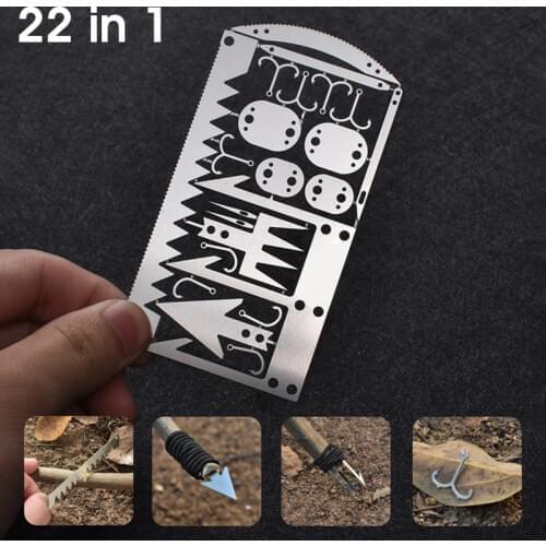 22 in 1 Camping Survival Card Pocket Multitool Camping Survival Card Knife Tactical Hunting Utility Knife Hand Tools
