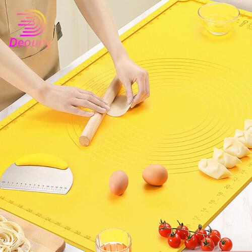 DEOUNY 5 Pcs Silicone Antibacterial Mat Set Super Thick 4.5mm Non-Slip Odorless Kneading Pad Baking Mat Chopping Board Panel Kit