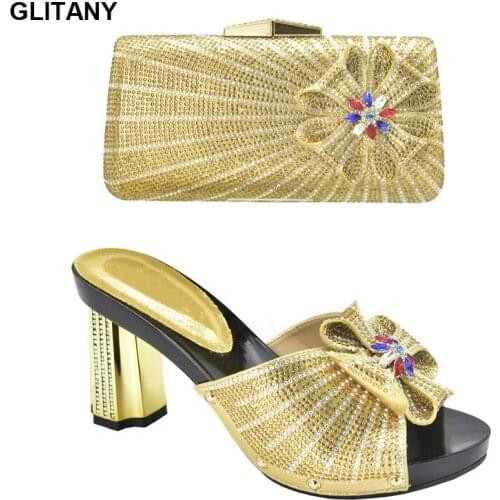 Latest Shoes and Bag for Party Wedding Wedding Shoes for Women Bride Plus Size Women Shoes 42 43 African Women Shoes with Bag