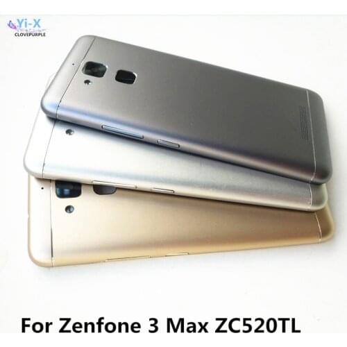 New Back Battery Cover For Asus Zenfone 3 Max ZC520TL Battery Door Back Housing with Camera Lens and side Button Keys