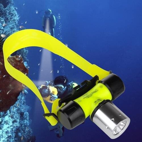 Underwater Headlight Waterproof T6 LED 3 Mode Rechargeable Light Diving Headlamp for Outdoor Camping Swimming Night Fishing