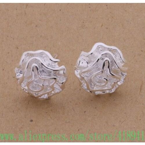 Silver Plated earrings , Silver Plated fashion jewelry , rose /eazamsga bcbajtia AE141