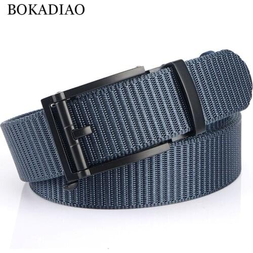 BOKADIAO Men&Women Nylon Belt Metal Automatic Buckle Canvas Belts Outdoor Sports Casual Jeans Waistband Army Military Male Strap
