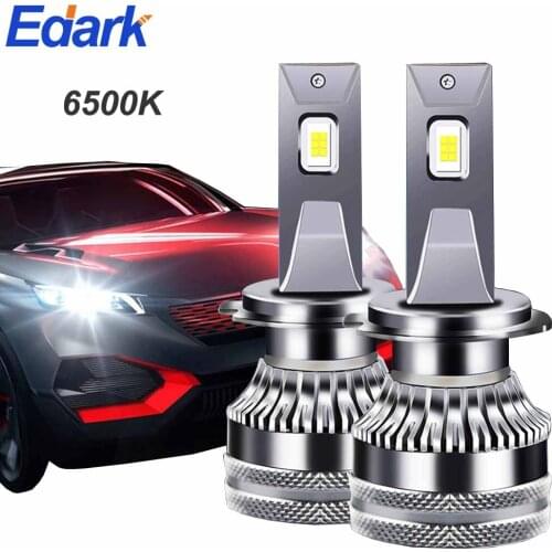 Edark 2Pcs LED Headlight Bulbs,60W 9000 Lumens H1 H4 H7 H11 Super Bright Headlights Conversion Kit 6500K White IP68 Waterproof