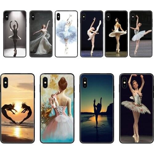 Ballet Girl Dance For Redmi Note 4 5 5A 6 7 8 8T 9 9S Pro Max Tpu Black Soft Shell Phone Case Soldes
