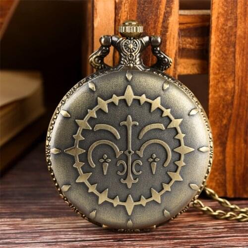 Vintage Bronze Quartz Pocket Watch Retro Necklace Pendant Watch Unique Chain reloj Gift for Men Women Children reloj de bolsillo