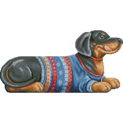 Top Quality Beautiful Lovely Counted Cross Stitch Kit Pillow Dachshund Dog Rest Doggy Puppy
