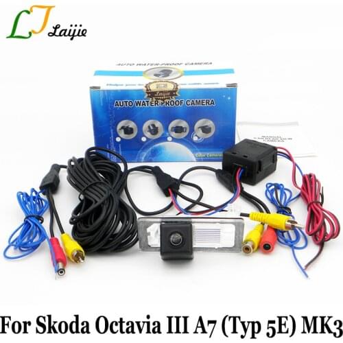 Reverse Camera For Skoda Octavia III A7 5E MK3 2013~2017 / HD Wide Lens Angle / CCD Night Vision Parking Rear View Camera