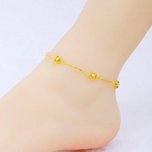 Gold Foot Ankle Bracelets Jewelry Many Kinds 24K Plated Fashion Korean Style Geometric Chain Beach Anklets For Women Gift 2021