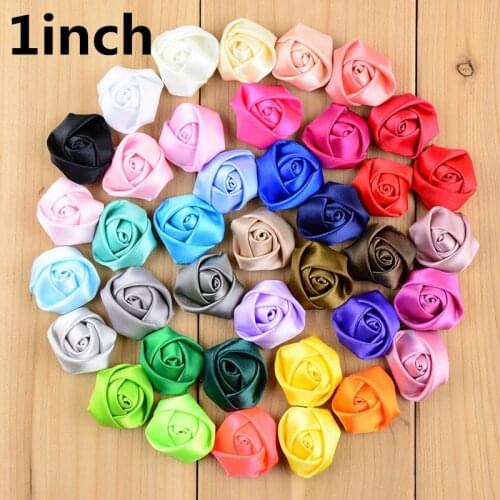 200pcs/lot 9 Color U Pick 1 Inch Petite Satin Rolled Roses Flower Wedding girl Shower Decorations DIY For Crafting TH212