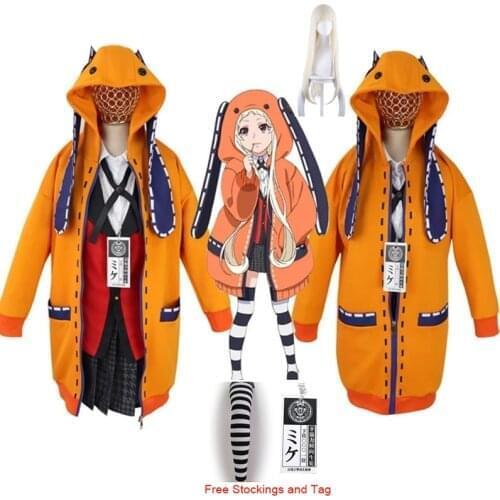2020 Anime Kakegurui Cosplay Costume Figure Yomotsuki runa Cosplay JK School Girls Uniform Hoodie Halloween Dress Wigs for Women