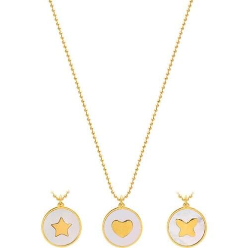 2021 New Arrivals Fashion Natural Shell Inlay Butterfly Star Heart Shape Necklace Woman 316 l Stainless Steel Jewelry Never Fade