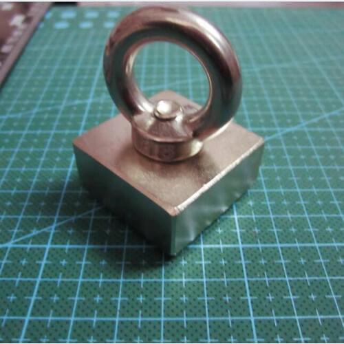 40*40*20 Neodymium Iron Boron Block Magnet 40x40x20 N52 Circular Eyebolt Ring Magnet For Salvage Tool 40 x 40 x 20 mm (37*37*16)