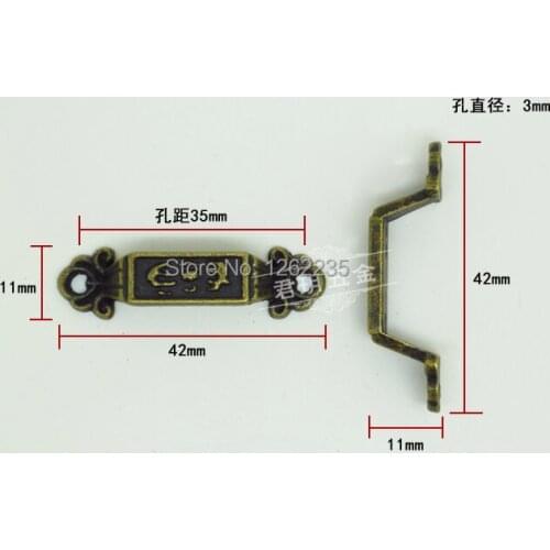 42 * 11mm Furniture Handles Antique Handle Alloy handle Mini small drawer door handle Wholesale Delivery