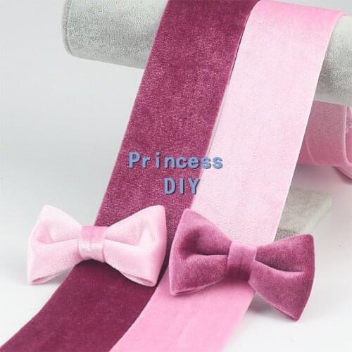 5Meter/Lot 13 30 50mm Solid Color Autumn Winter Pink Velvet Ribbon Velour Fabric Cloth Layering DIY Hair Bow Decoration Material