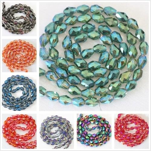Hot sale faceted teardrop charms crystal glass fashion 10x15mm spacers jewelry loose beads 30pcs B1176