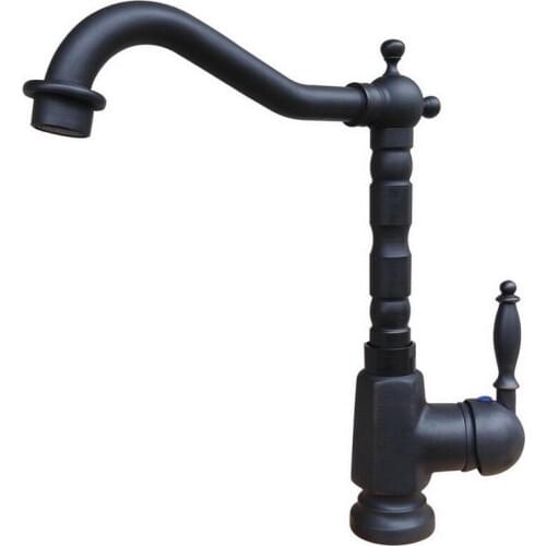 Black Oil Rubbed Brass Single Handle Lever Swivel Spout Kitchen & Bathroom Vessel Sink Basin Faucet Mixer Water Tap anf340