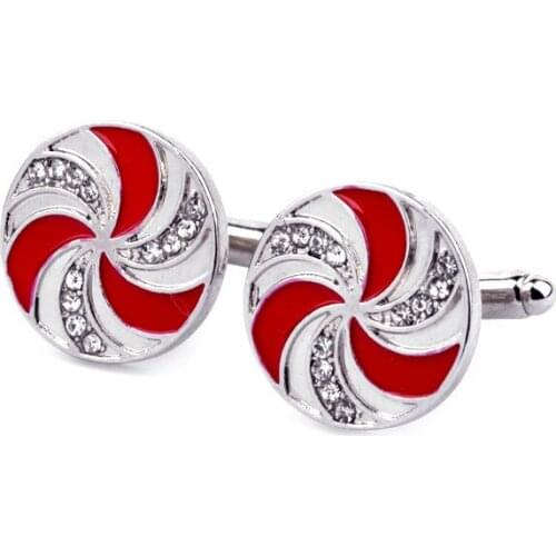 European And American Popular Inlaid Crystal Cufflinks Electric Fan Ancient Scrolls Male French Drip cufflinks
