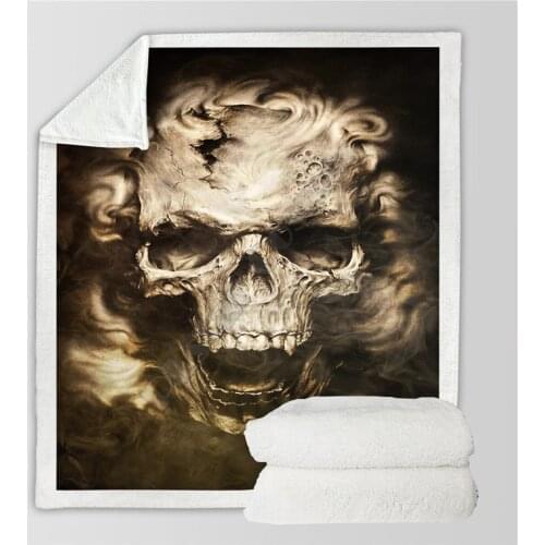 Skull Fleece Blanket 3D full printed Wearable Blanket Adults/kids Fleece Blanket Sherpa Blanket Drop Shipping 04