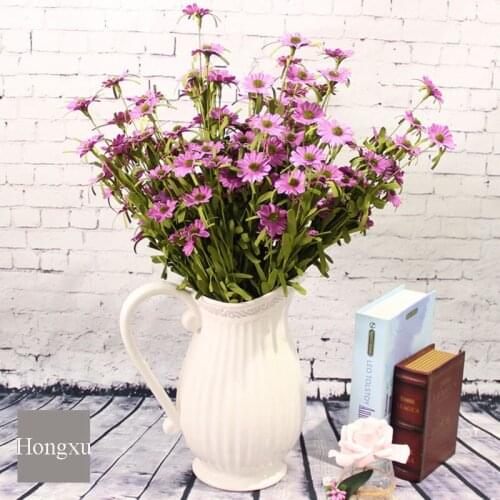 10pcs/lot Simulation 9 Heads PE Daisy Flower Bouquet Home Garden Decorationl Fake Flower DIY Wreath Artificial Plants