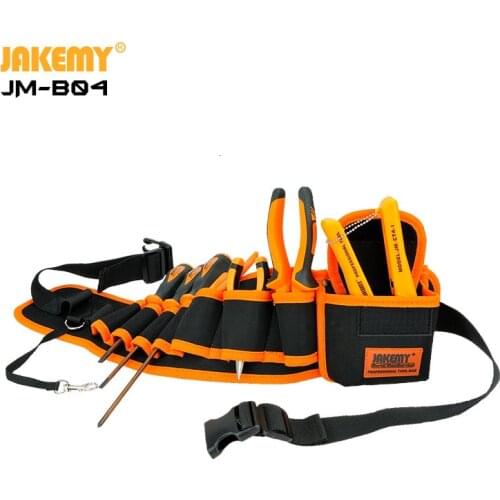 JAKEMY B04 Multi-functional 600 D Adjustable Waist Tool Bag with Multiple Pockets Easy for Accessories Hardware Tools