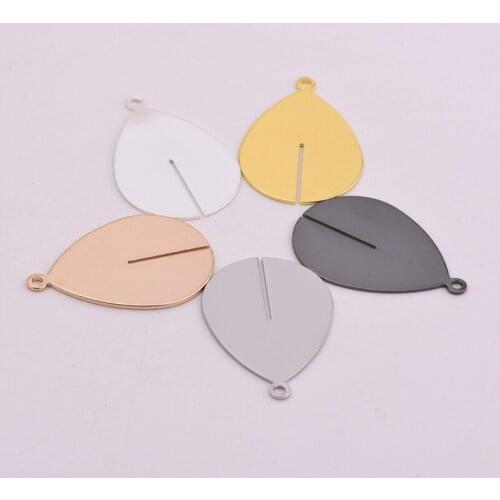 28 * 19mm Creative Glossy Cut Single Hanging Water Drop Necklace Pendant Pendant Geometric Copper Earrings Accessories