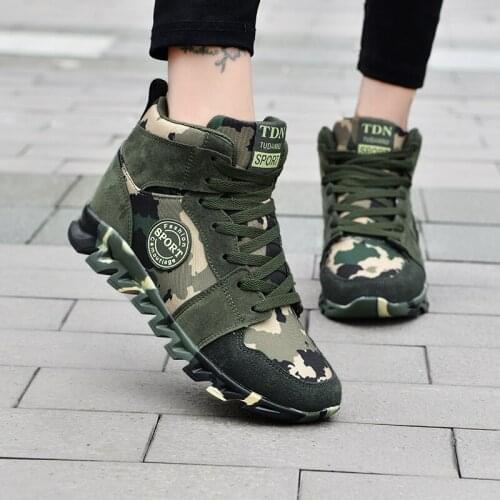 2021 Autumn Winter New Camouflage INS Style Fashion Sneakers Women Breathable Casual Shoes Army Green Trainers Plus Size Shoes