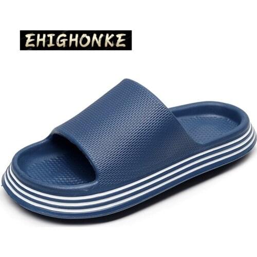 Summer couple indoor slippers casual non-slip bathroom household floor flat shoes women/men thick-soled slippers eva light U76