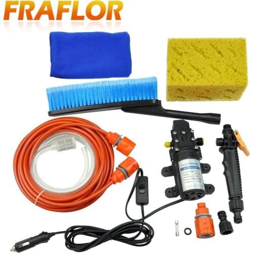 High Pressure Self-priming Electric Car Washer Washing Pump 12V Washing Machine Car Cleaner + Car Cleaning Brush