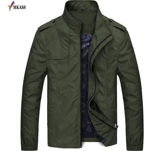Hot Sale New Spring Thin Fashion Jacket Men Solid Bomber Jacket Slim Fit Casual Mens Jackets and Coats chaquetas hombre 4XL
